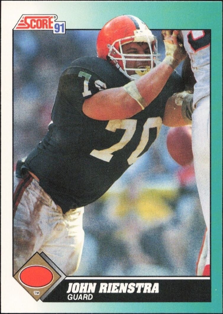 John Rienstra 1991 Score Supplemental #35T Football Trading Card - Front 1991 Score Supplemental John Rienstra #35T football trading card front
