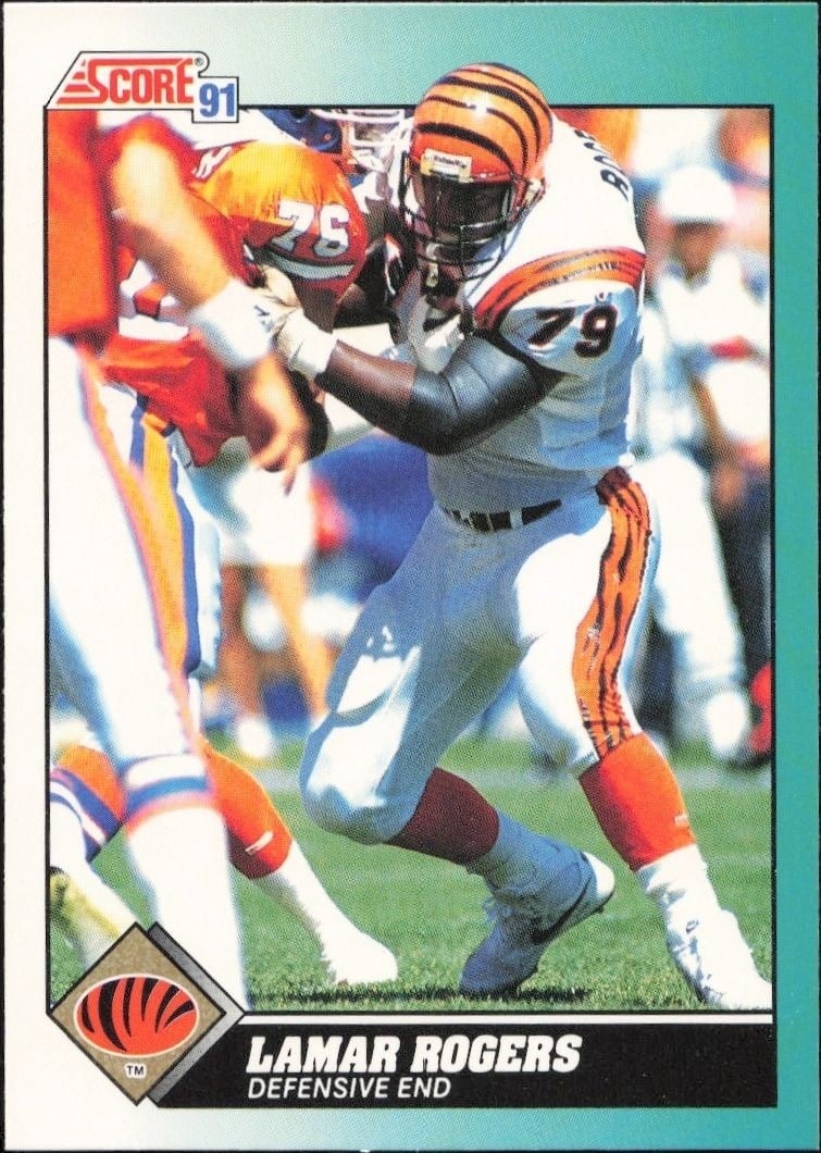 Lamar Rogers 1991 Score Supplemental #84T Football Trading Card - Front 1991 Score Supplemental Lamar Rogers #84T football trading card front