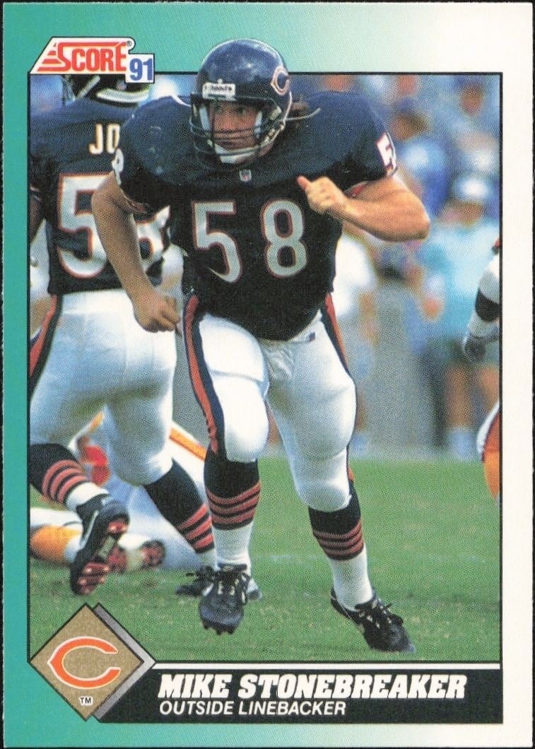 Mike Stonebreaker 1991 Score Supplemental #11T Football Trading Card - Front 1991 Score Supplemental Mike Stonebreaker #11T football trading card front