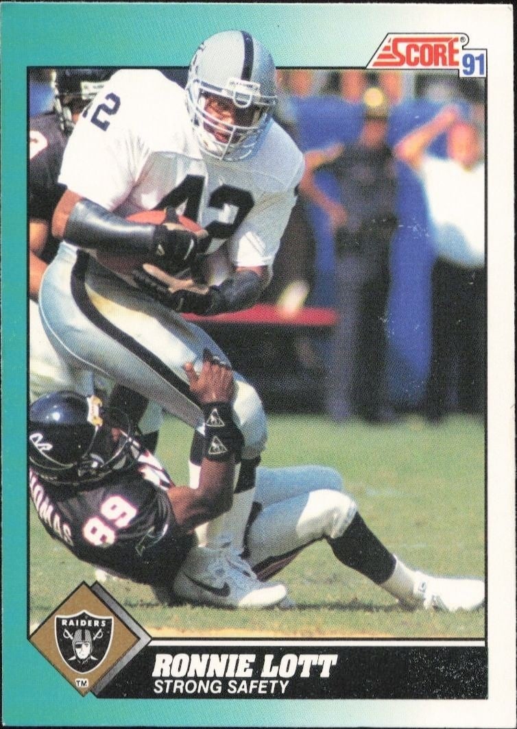 Ronnie Lott 1991 Score Supplemental #1T Football Trading Card - Front 1991 Score Supplemental Ronnie Lott #1T football trading card front