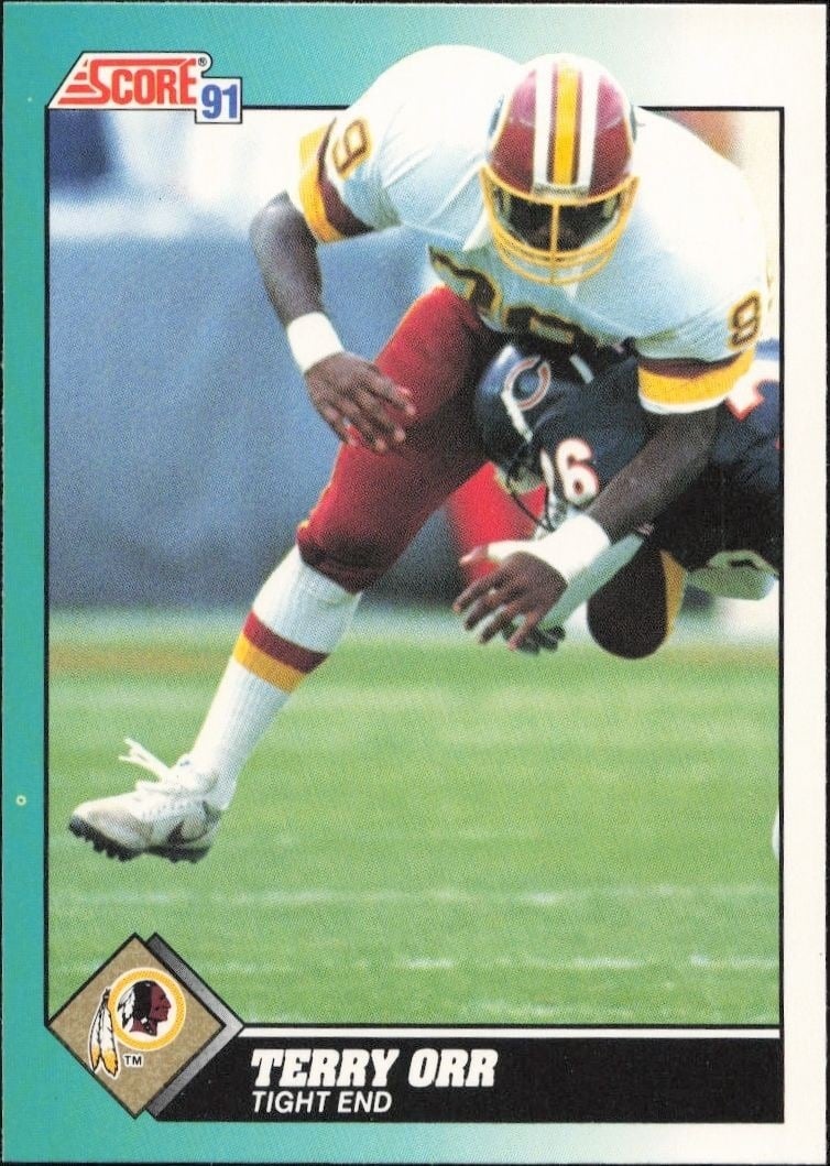 Terry Orr 1991 Score Supplemental #27T Football Trading Card - Front 1991 Score Supplemental Terry Orr #27T football trading card front