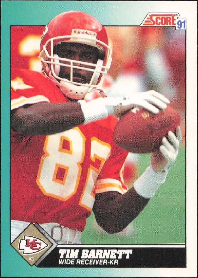 Tim Barnett 1991 Score Supplemental #53T Football Trading Card - Front 1991 Score Supplemental Tim Barnett #53T football trading card front