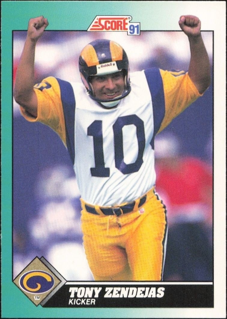 Tony Zendejas 1991 Score Supplemental #9T Football Trading Card - Front 1991 Score Supplemental Tony Zendejas #9T football trading card front