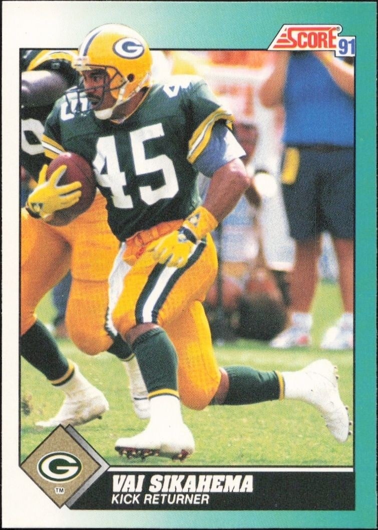 Vai Sikahema 1991 Score Supplemental #44T Football Trading Card - Front 1991 Score Supplemental Vai Sikahema #44T football trading card front