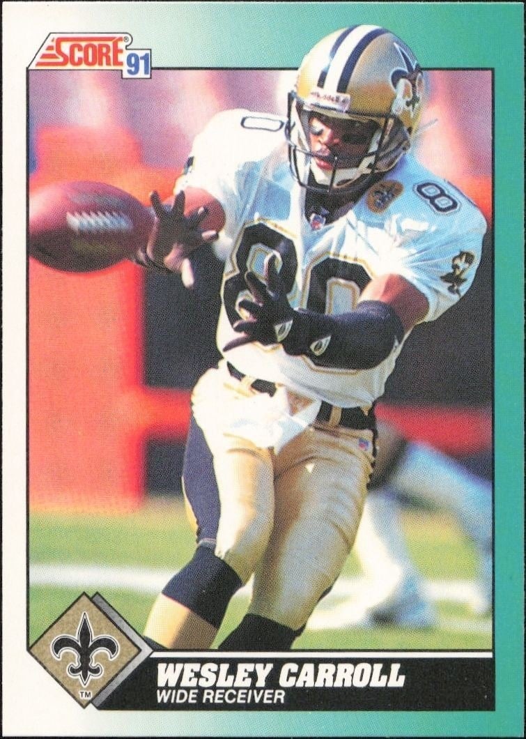 Wesley Carroll 1991 Score Supplemental #65T Football Trading Card - Front 1991 Score Supplemental Wesley Carroll #65T football trading card front