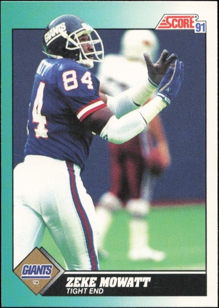 Zeke Mowatt 1991 Score Supplemental #24T Football Trading Card - Front 1991 Score Supplemental Zeke Mowatt #24T football trading card front