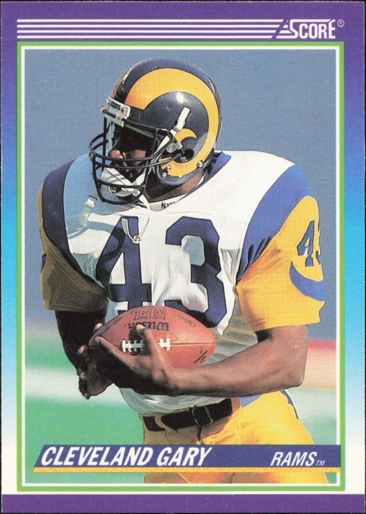 Cleveland Gary 1990 Score #508 Football Trading Card - Front 1990 Score Cleveland Gary #508 football trading card front