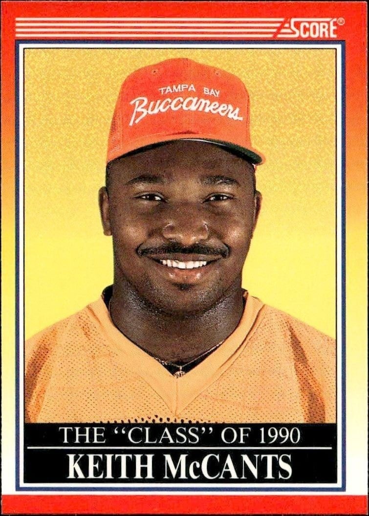 Keith McCants 1990 Score #617 Football Trading Card - Front 1990 Score Keith McCants #617 football trading card front