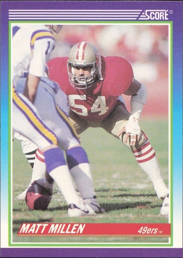 Matt Millen 1990 Score #514 Football Trading Card - Front 1990 Score Matt Millen #514 football trading card front