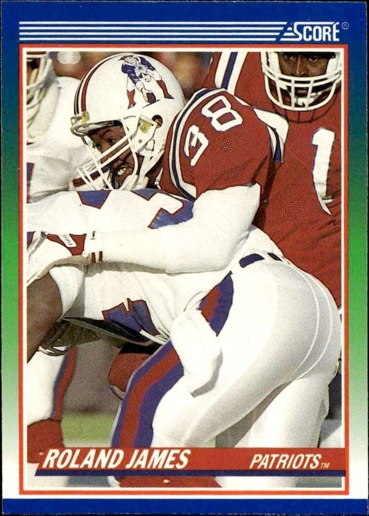 Roland James 1990 Score #376 Football Trading Card - Front 1990 Score Roland James #376 football trading card front