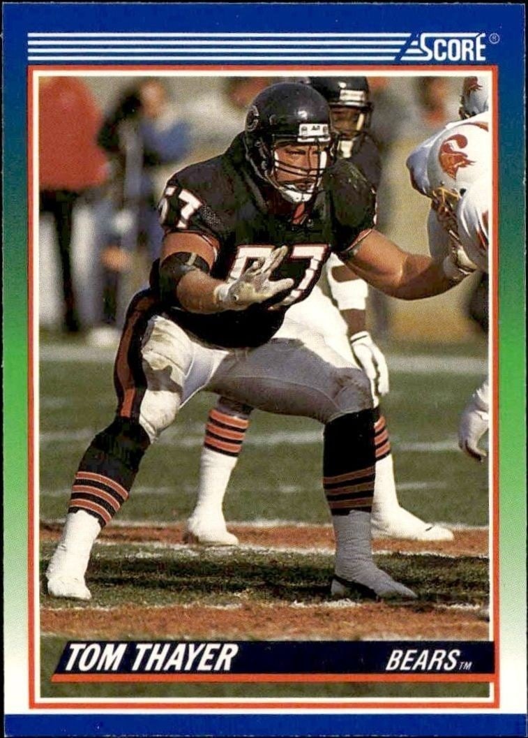Tom Thayer 1990 Score #382 Football Trading Card - Front 1990 Score Tom Thayer #382 football trading card front