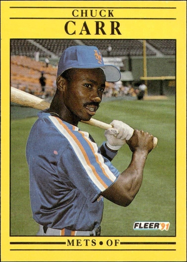 Chuck Carr 1991 Fleer #141 Baseball Trading Card - Front 1991 Fleer Chuck Carr #141 baseball trading card front
