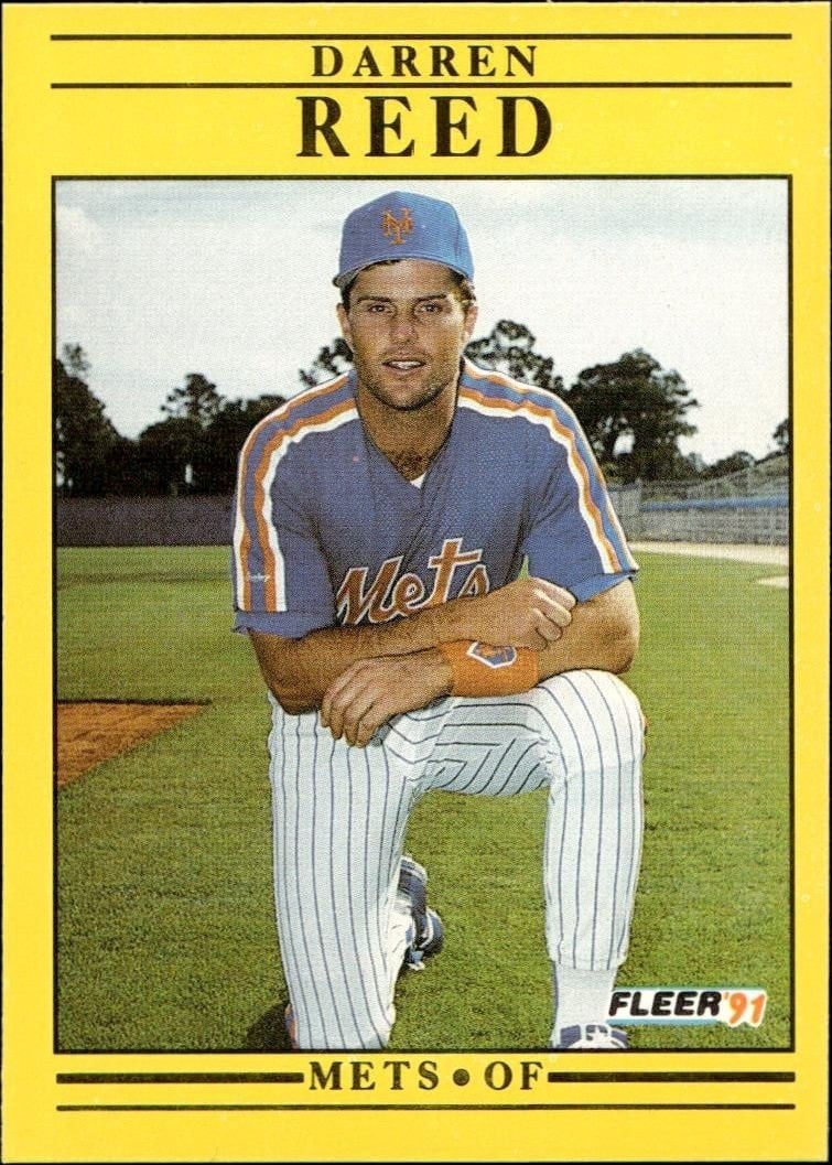 Darren Reed 1991 Fleer #159 Baseball Trading Card - Front 1991 Fleer Darren Reed #159 baseball trading card front