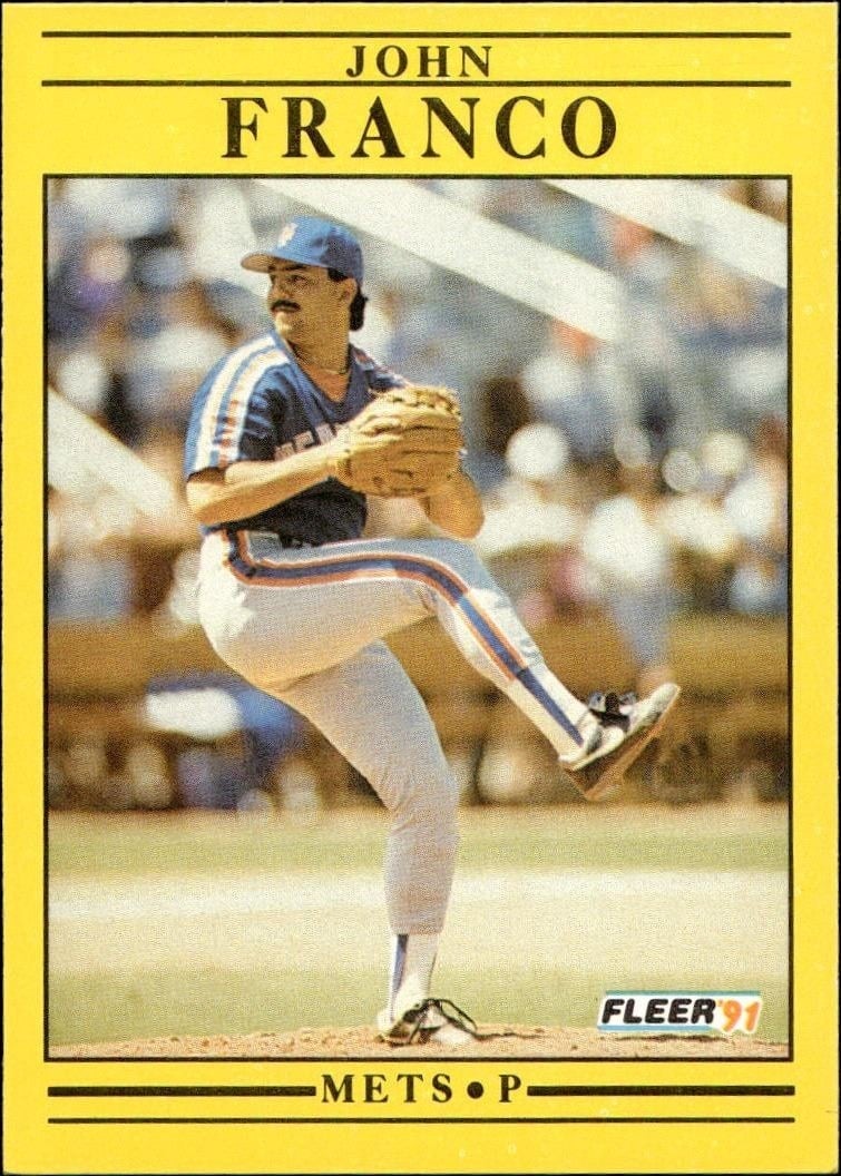 John Franco 1991 Fleer #147 Baseball Trading Card - Front 1991 Fleer John Franco #147 baseball trading card front
