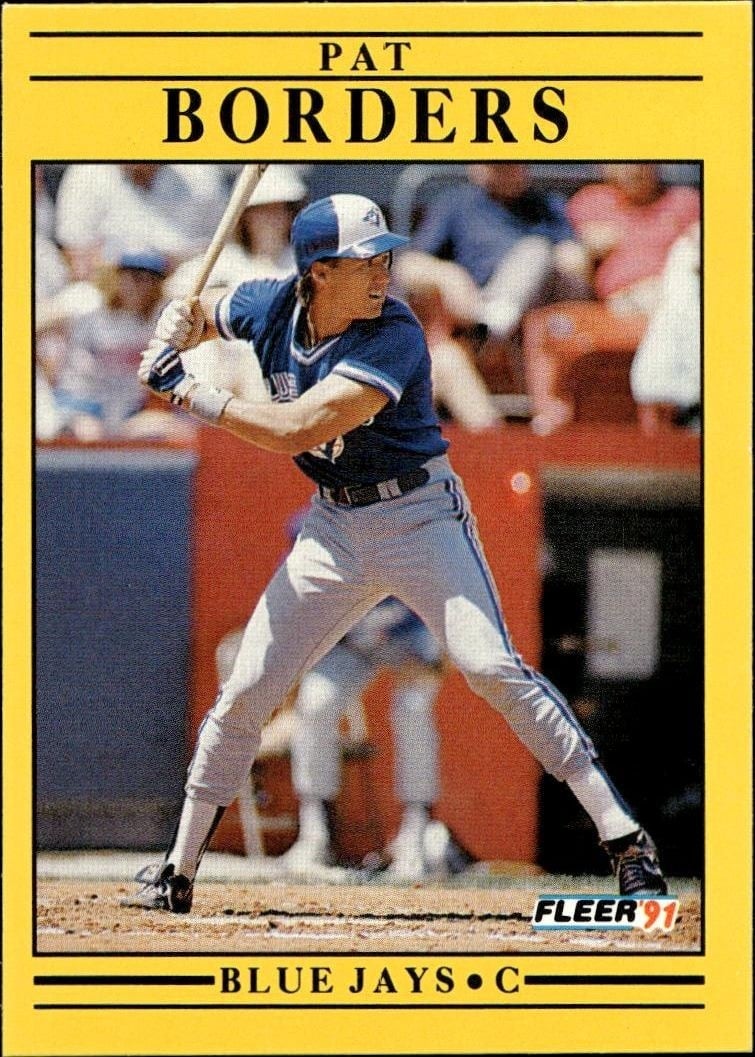 Pat Borders 1991 Fleer #171 Baseball Trading Card - Front 1991 Fleer Pat Borders #171 baseball trading card front