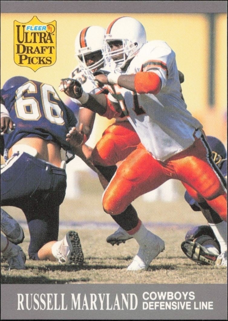 Russell Maryland 1991 Fleer Ultra #288 Football Trading Card - Front 1991 Fleer Ultra Russell Maryland #288 football trading card front