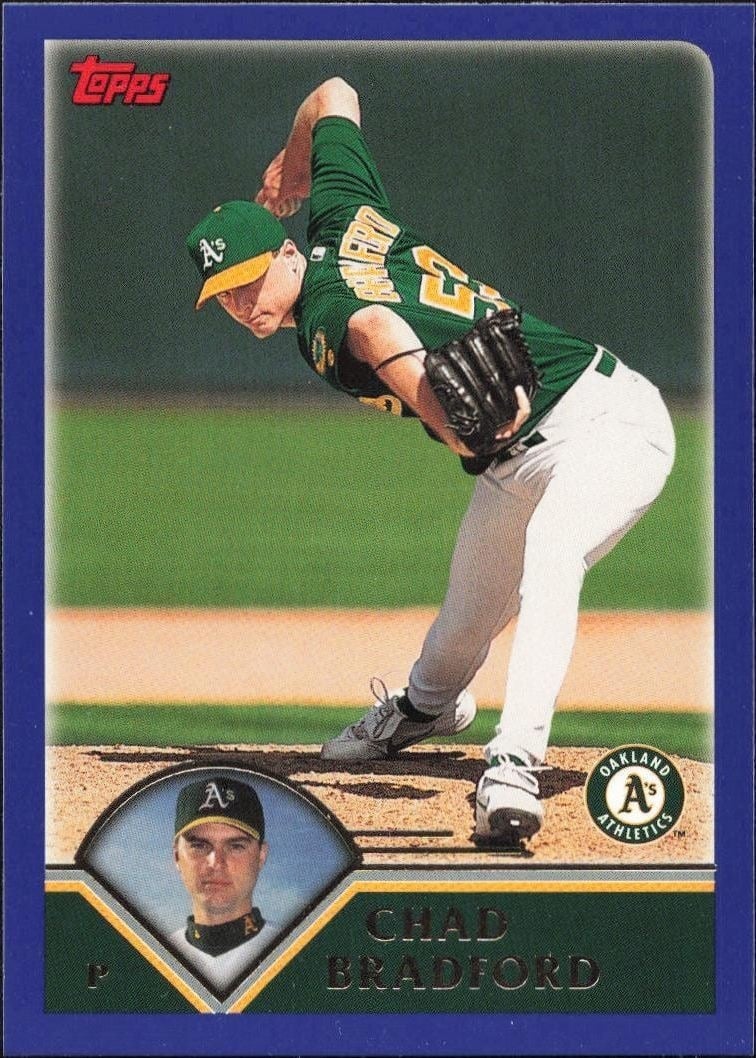 Chad Bradford 2003 Topps #29 Baseball Trading Card - Front 2003 Topps Chad Bradford #29 baseball trading card front