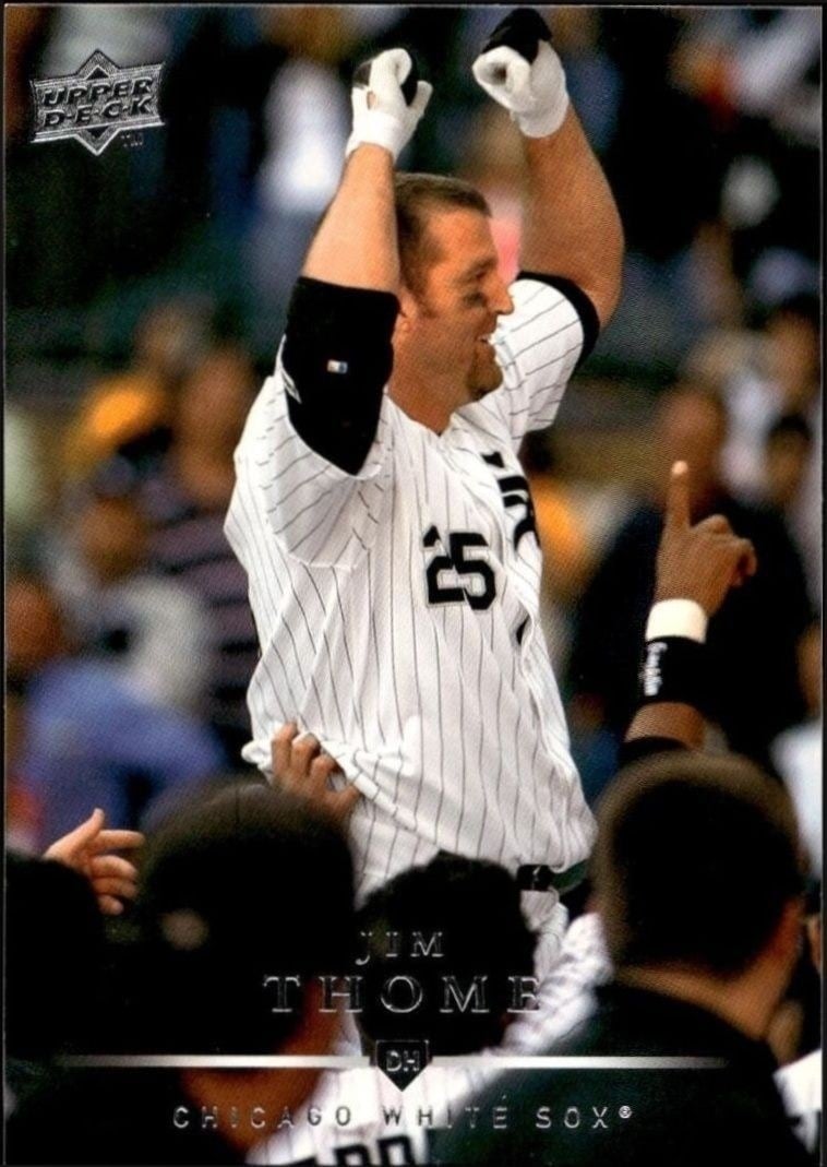 Jim Thome 2008 Upper Deck #287 Baseball Trading Card - Front 2008 Upper Deck Jim Thome #287 baseball trading card front