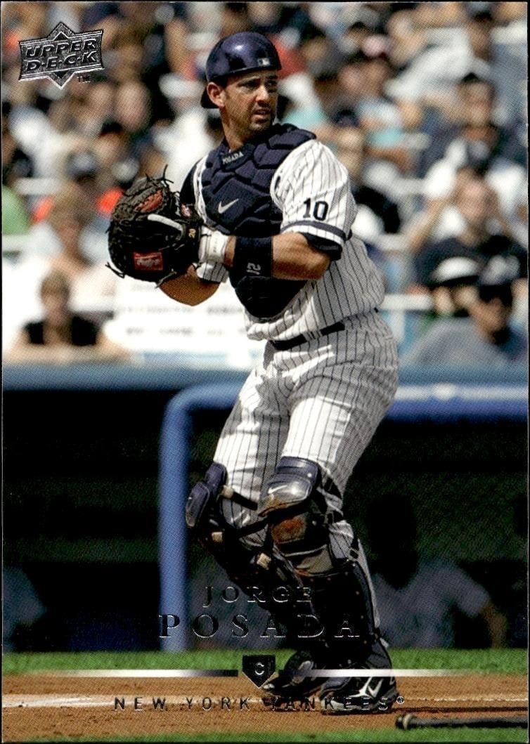Jorge Posada 2008 Upper Deck #296 Baseball Trading Card - Front 2008 Upper Deck Jorge Posada #296 baseball trading card front