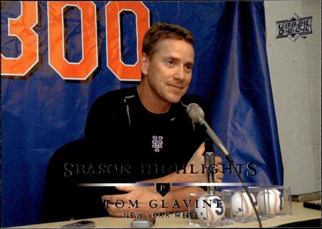 Tom Glavine 2008 Upper Deck #399 Baseball Trading Card - Front 2008 Upper Deck Tom Glavine #399 baseball trading card front