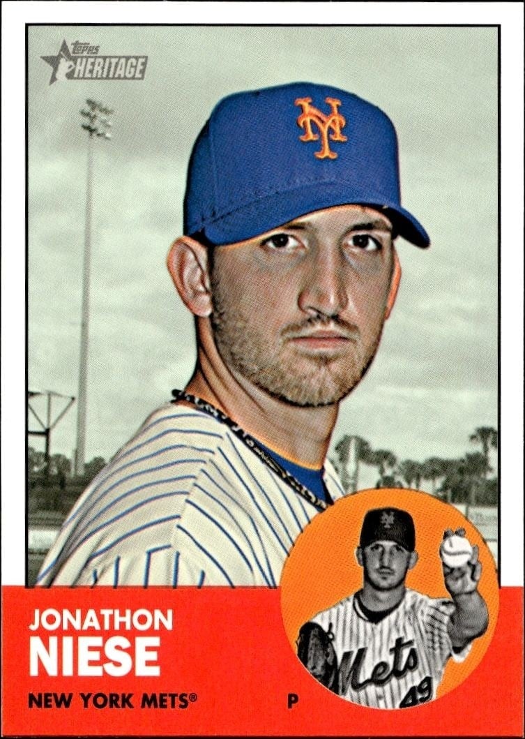 Jon Niese 2012 Topps #H585 Baseball Trading Card - Front 2012 Topps Jon Niese #H585 baseball trading card front