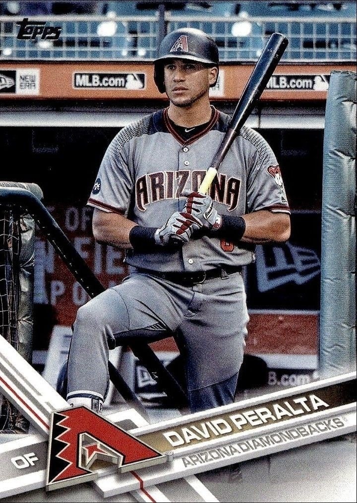David Peralta 2017 Topps #26 Baseball Trading Card - Front 2017 Topps David Peralta #26 baseball trading card front