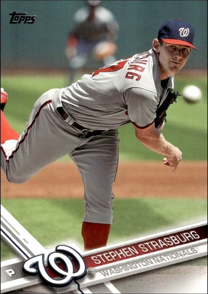Stephen Strasburg 2017 Topps #38 Baseball Trading Card - Front 2017 Topps Stephen Strasburg #38 baseball trading card front
