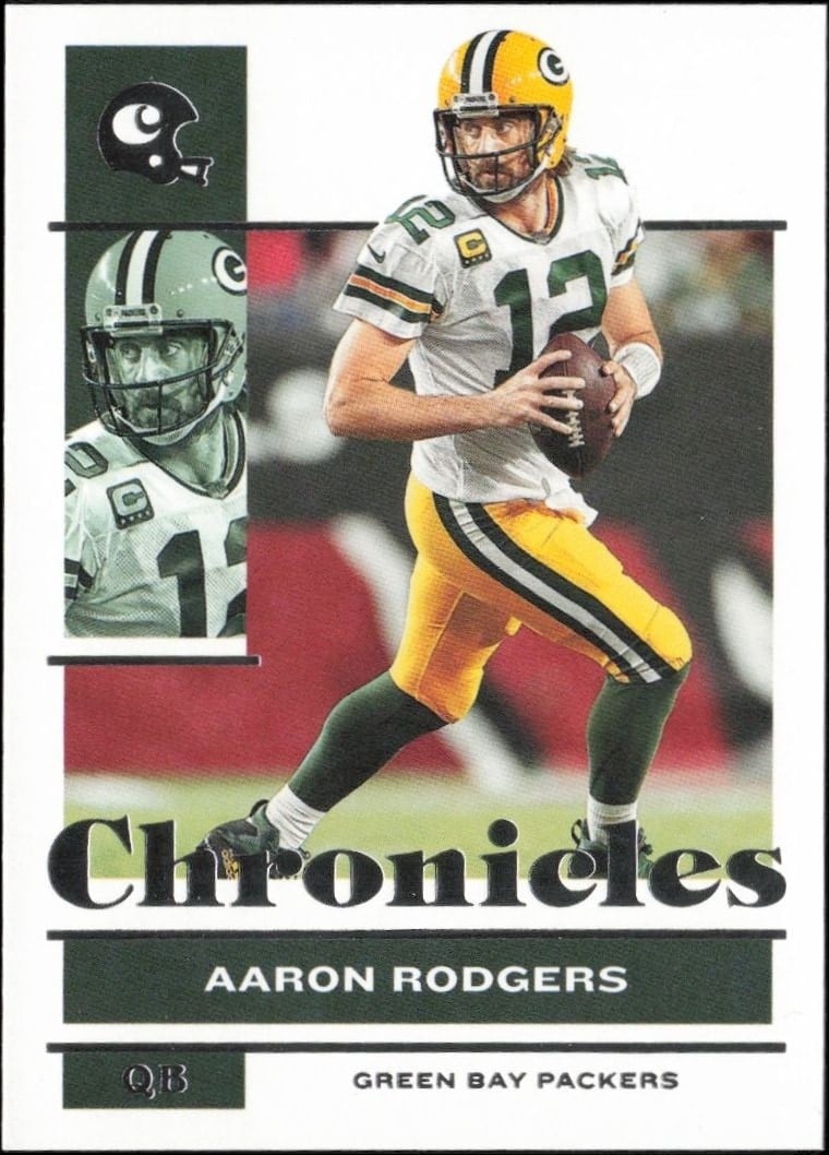 Aaron Rodgers 2021 Panini Chronicles #38 Football Trading Card - Front 2021 Panini Chronicles Aaron Rodgers #38 football trading card front