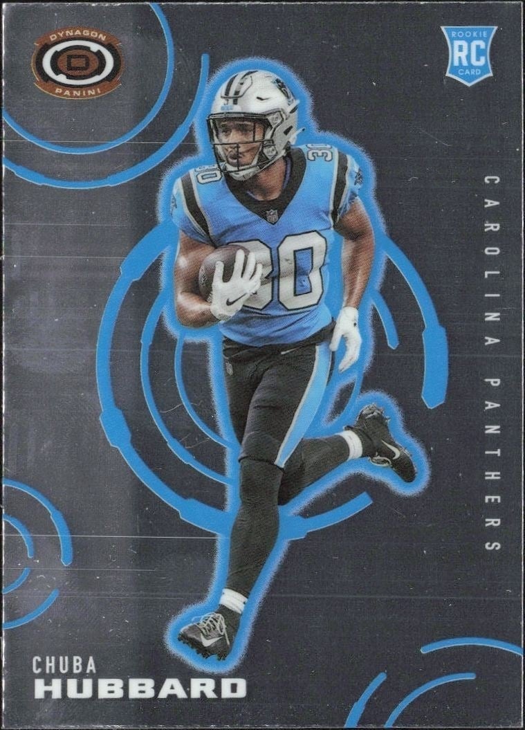 Chuba Hubbard 2021 Panini Chronicles #D-12 Football Trading Card - Front 2021 Panini Chronicles Chuba Hubbard #D-12 football trading card front
