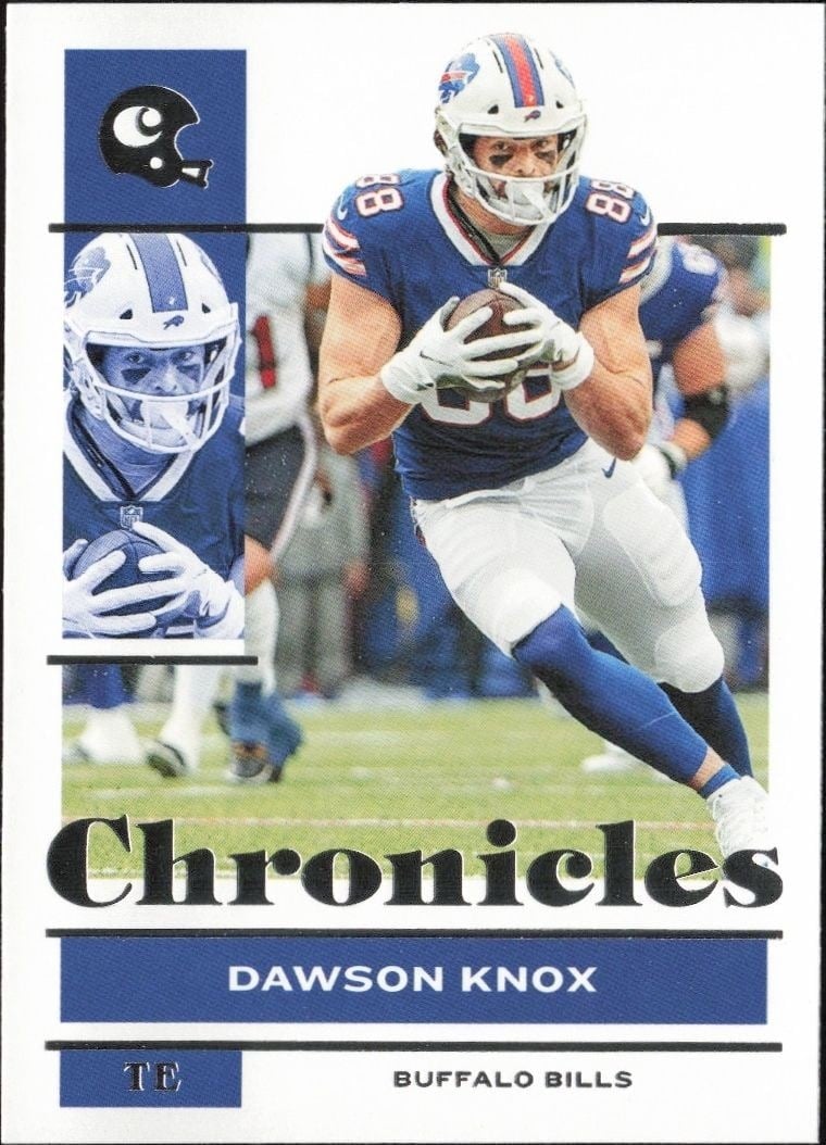 Dawson Knox 2021 Panini Chronicles #11 Football Trading Card - Front 2021 Panini Chronicles Dawson Knox #11 football trading card front