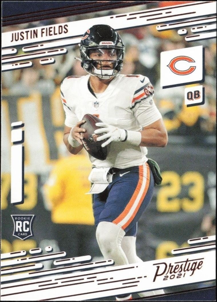 Justin Fields 2021 Panini Chronicles #203 Football Trading Card - Front 2021 Panini Chronicles Justin Fields #203 football trading card front