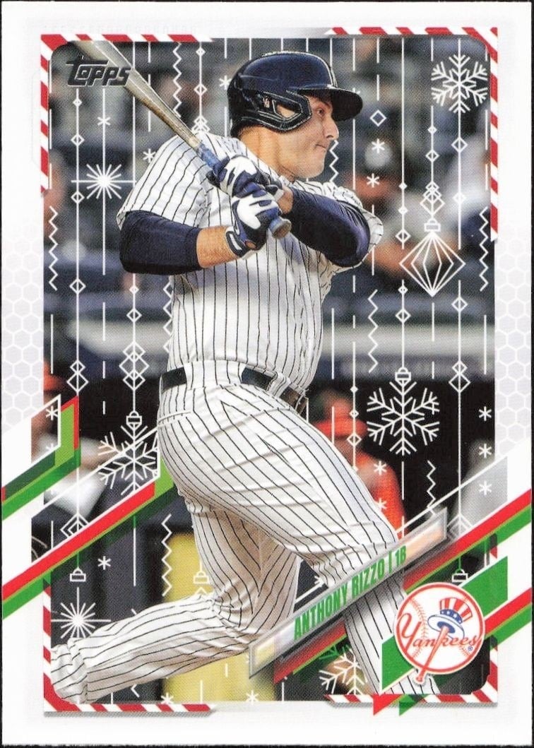 Anthony Rizzo 2021 Topps Holiday #HW124 Baseball Trading Card - Front 2021 Topps Holiday Anthony Rizzo #HW124 baseball trading card front