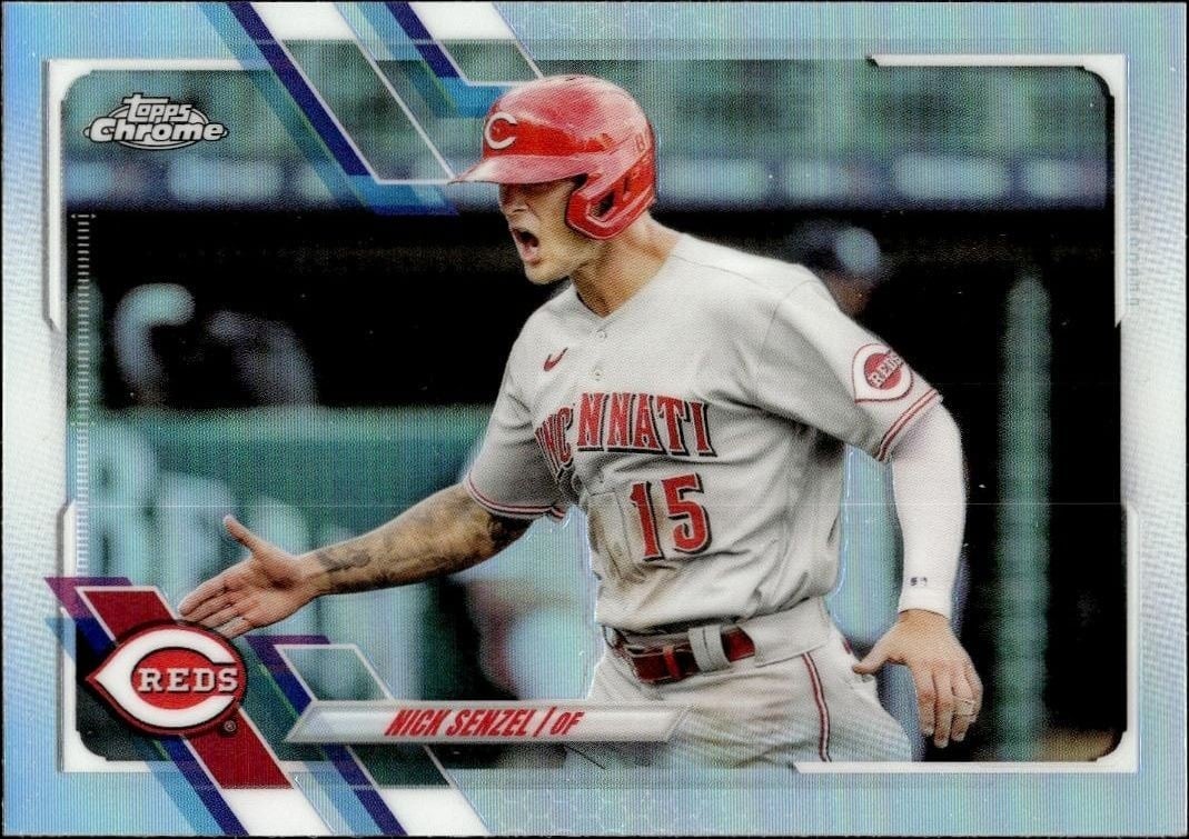 Nick Senzel 2021 Topps #185 Baseball Trading Card - Front 2021 Topps Nick Senzel #185 baseball trading card front