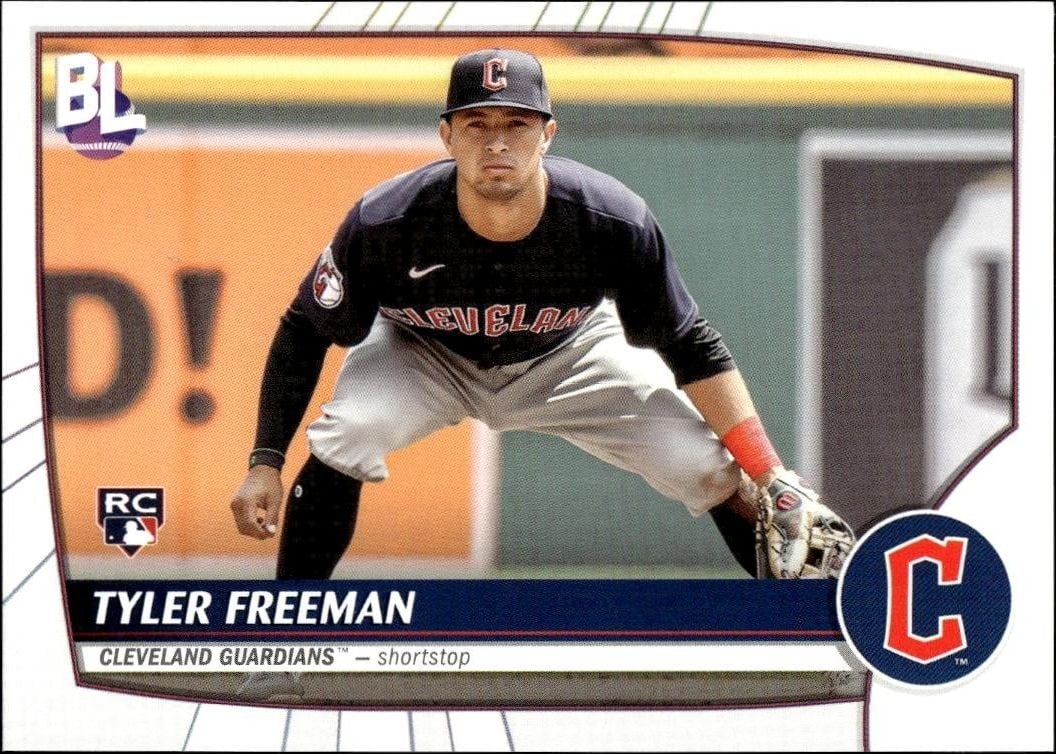 Tyler Freeman 2023 Topps Big League #4 Baseball Trading Card - Front 2023 Topps Big League Tyler Freeman #4 baseball trading card front