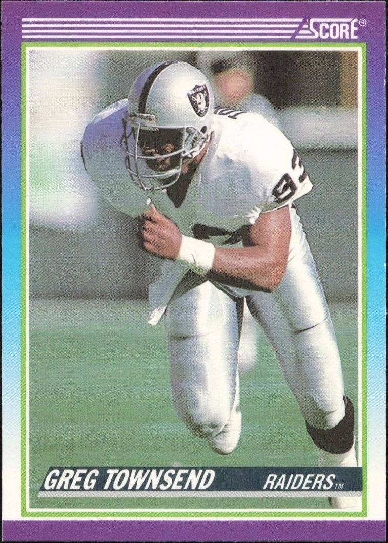 Greg Townsend 1990 Score #450 Football Trading Card - Front 1990 Score Greg Townsend #450 football trading card front