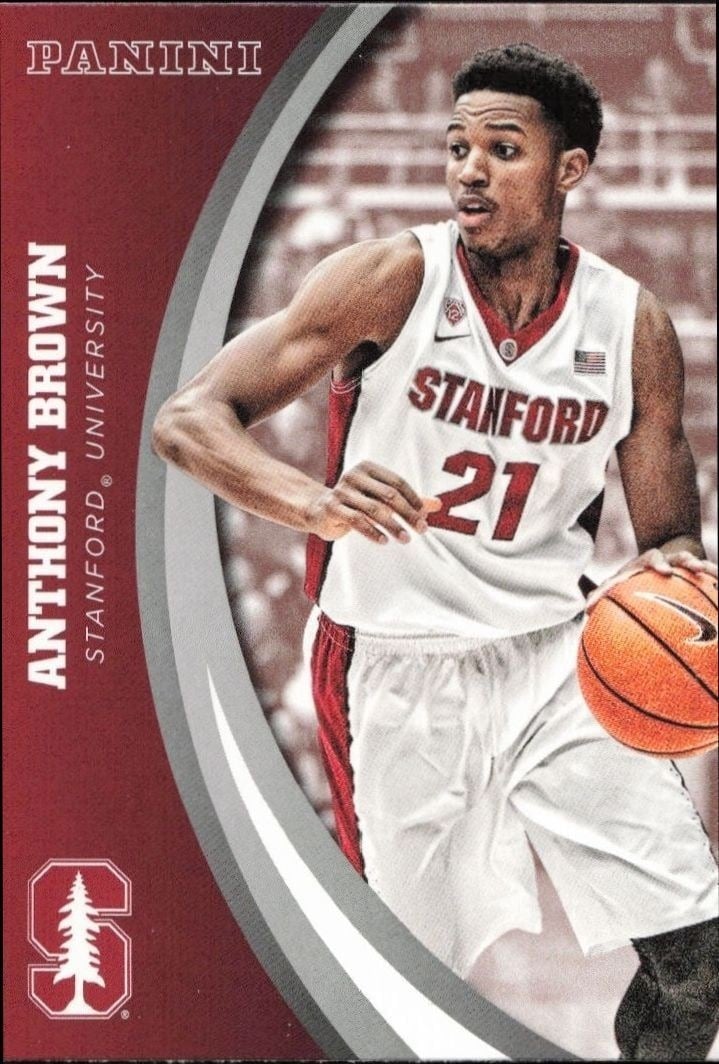 Anthony Brown 2015-16 Panini Stanford University #13 Basketball Trading Card - Front 2015-16 Panini Stanford University Anthony Brown #13 basketball trading card front
