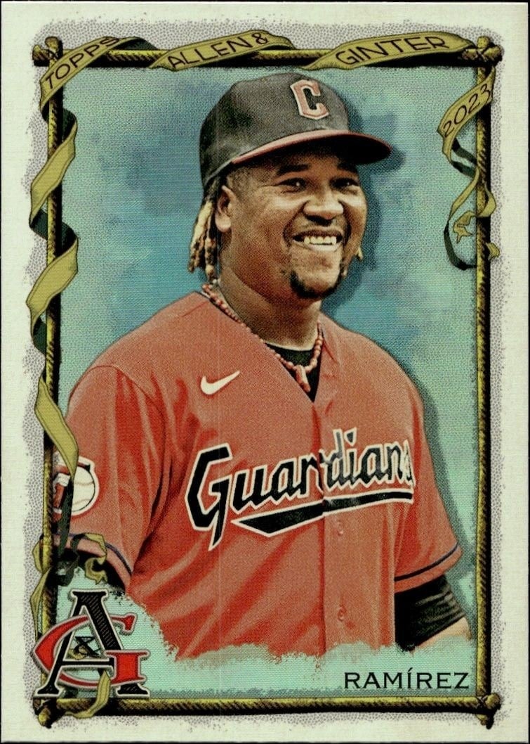 Jose Ramirez 2023 Topps Allen & Ginter #82 Baseball Trading Card - Front 2023 Topps Allen & Ginter Jose Ramirez #82 baseball trading card front