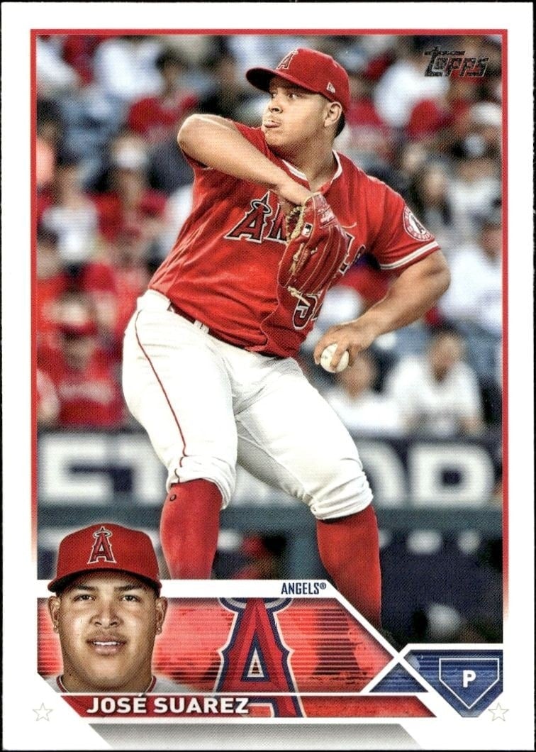 Jose Suarez 2023 Topps Series 2 #609 Baseball Trading Card - Front 2023 Topps Series 2 Jose Suarez #609 baseball trading card front