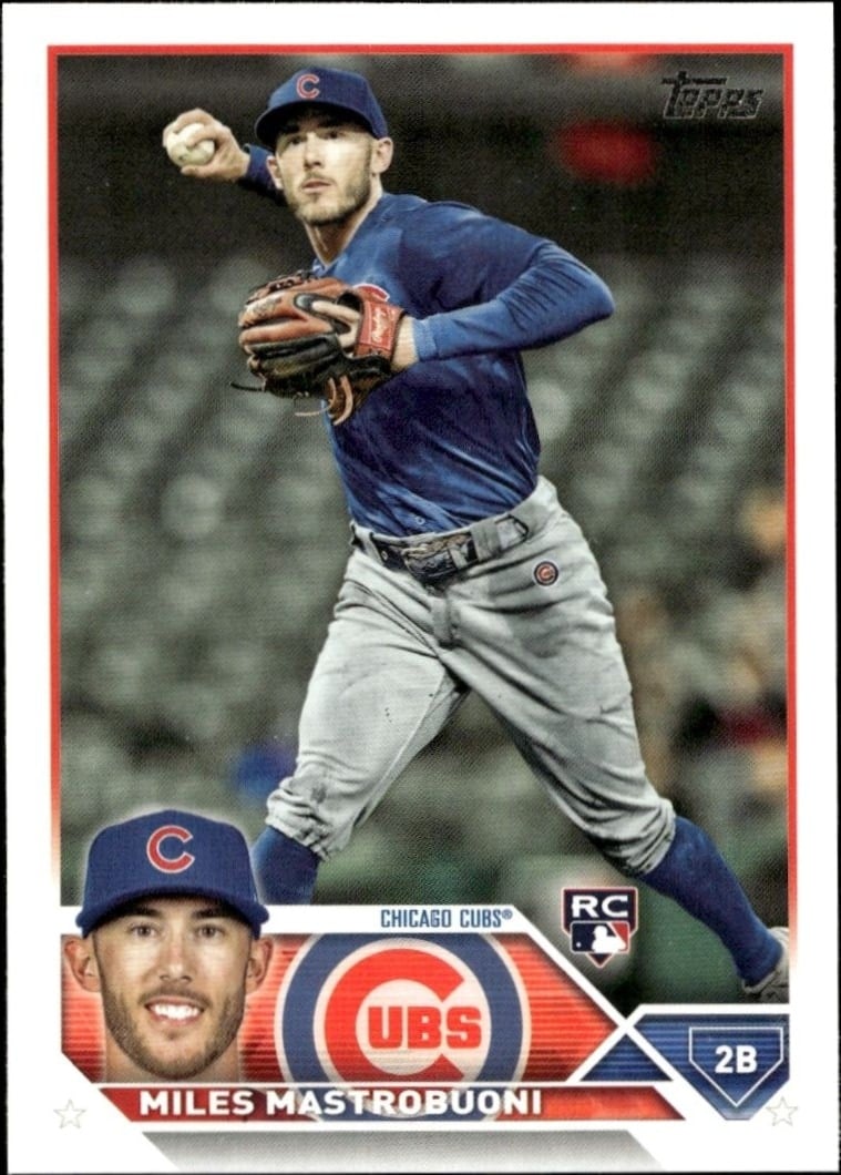 Miles Mastrobuoni 2023 Topps Series 2 #592 Baseball Trading Card - Front 2023 Topps Series 2 Miles Mastrobuoni #592 baseball trading card front
