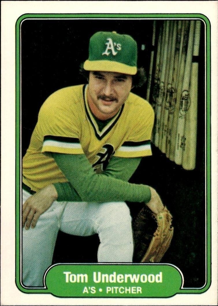 Tom Underwood 1982 Fleer #109 Baseball Trading Card - Front 1982 Fleer Tom Underwood #109 baseball trading card front