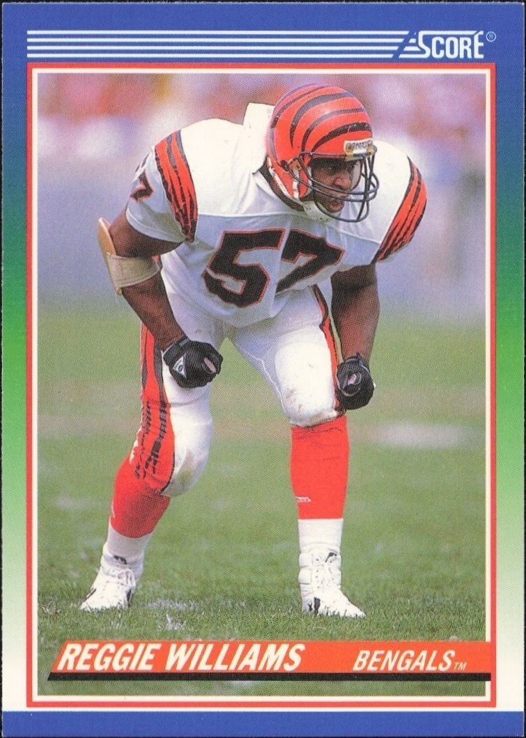 Reggie Williams 1990 Score #404 Football Trading Card - Front 1990 Score Reggie Williams #404 football trading card front