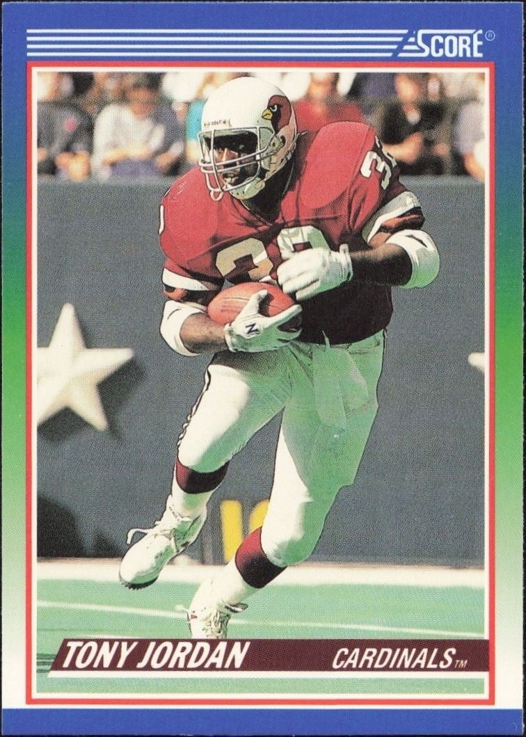 Tony Jordan 1990 Score #429 Football Trading Card - Front 1990 Score Tony Jordan #429 football trading card front