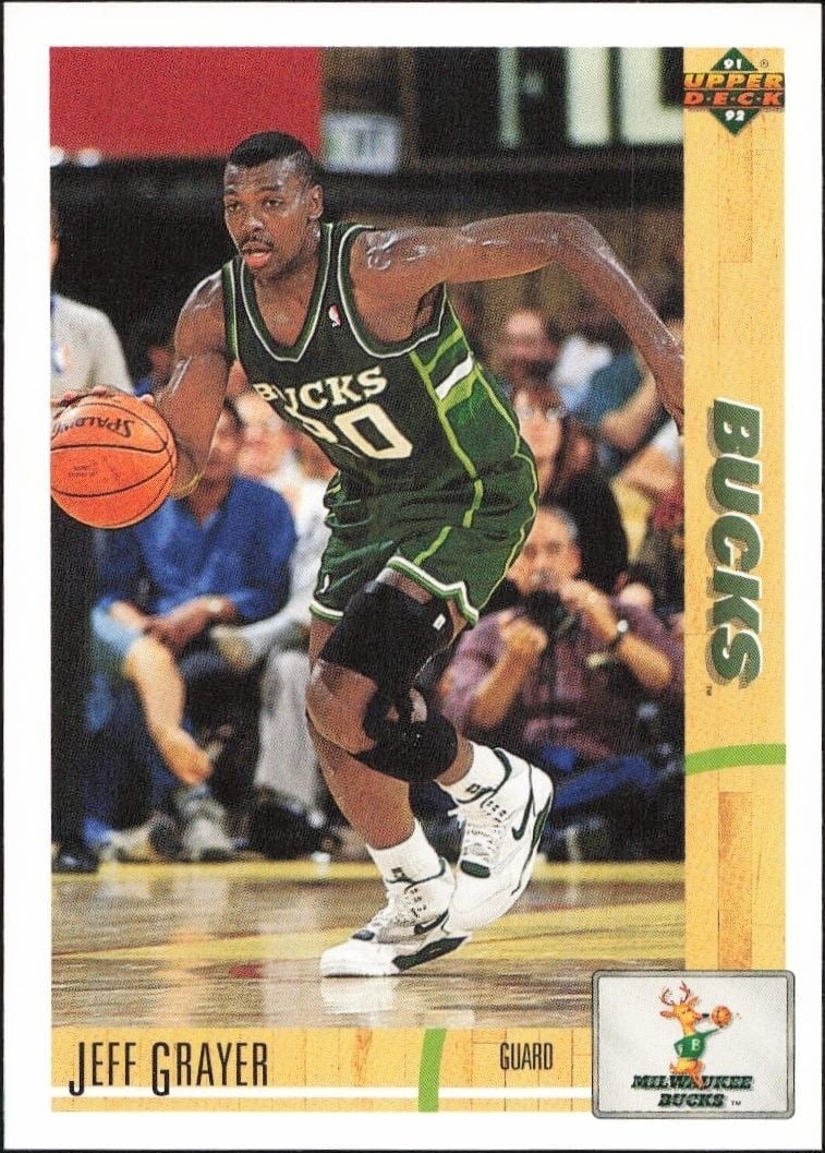 Jeff Grayer 1991-92 Upper Deck #221 Basketball Trading Card - Front 1991-92 Upper Deck Jeff Grayer #221 basketball trading card front