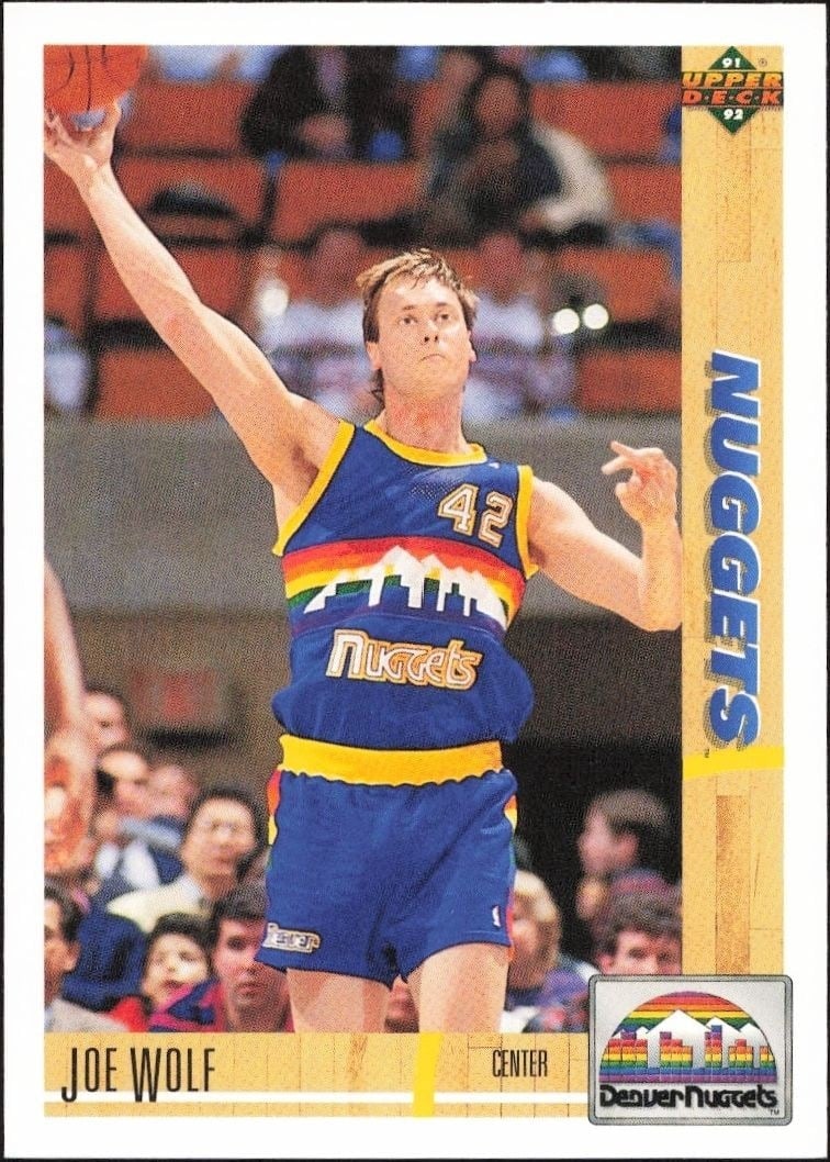 Joe Wolf 1991-92 Upper Deck #297 Basketball Trading Card - Front 1991-92 Upper Deck Joe Wolf #297 basketball trading card front