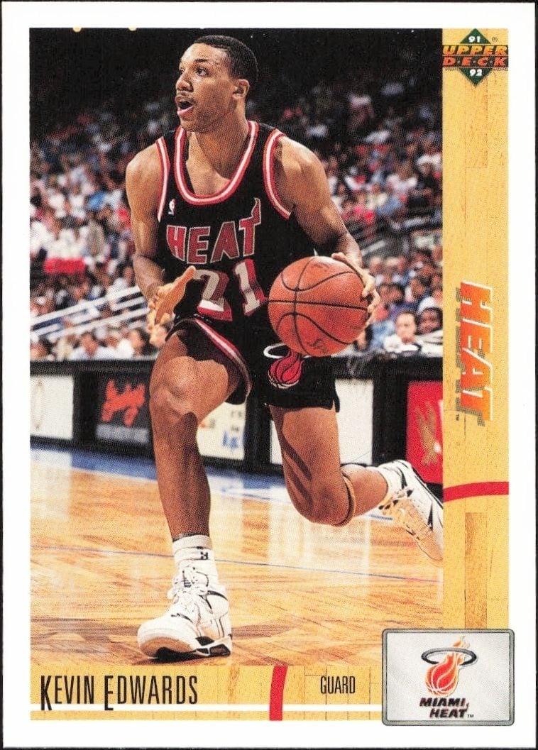Kevin Edwards 1991-92 Upper Deck #141 Basketball Trading Card - Front 1991-92 Upper Deck Kevin Edwards #141 basketball trading card front
