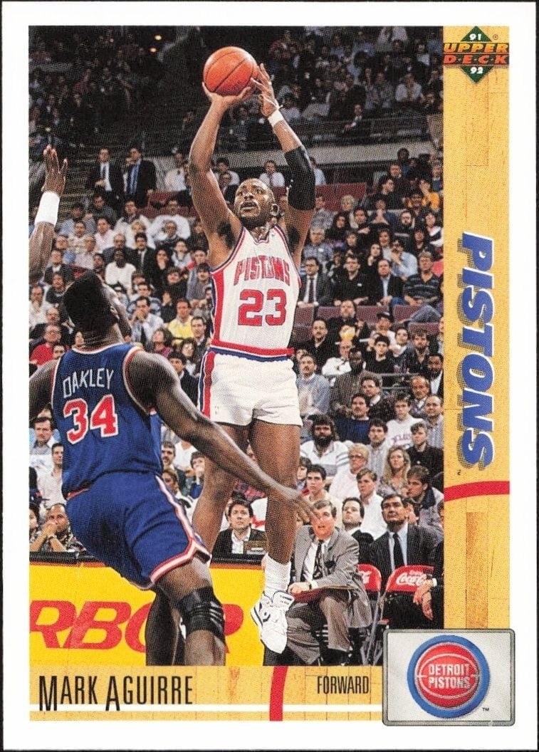Mark Aguirre 1991-92 Upper Deck #165 Basketball Trading Card - Front 1991-92 Upper Deck Mark Aguirre #165 basketball trading card front