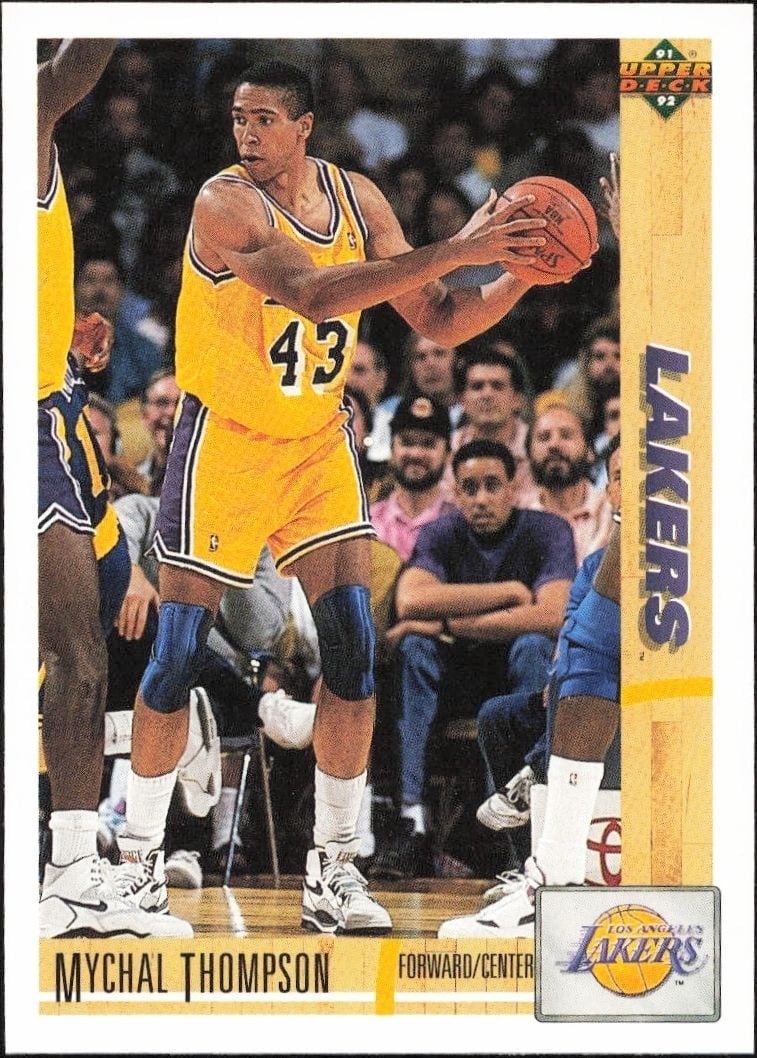 Mychal Thompson 1991-92 Upper Deck #150 Basketball Trading Card - Front 1991-92 Upper Deck Mychal Thompson #150 basketball trading card front