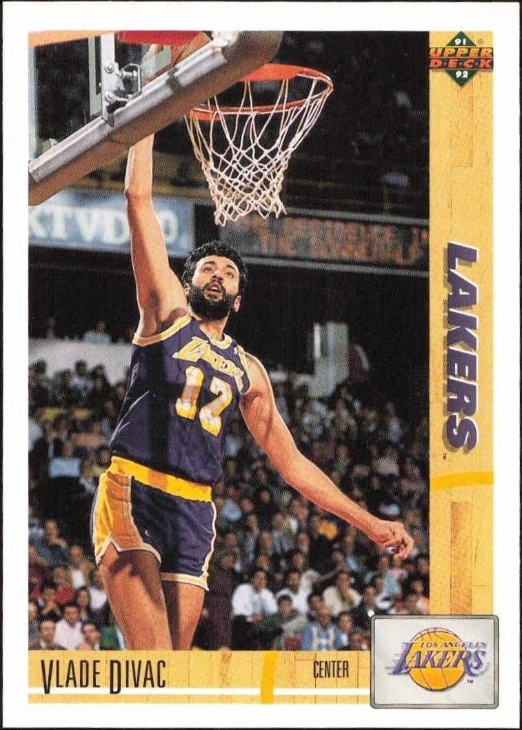 Vlade Divac 1991-92 Upper Deck #175 Basketball Trading Card - Front 1991-92 Upper Deck Vlade Divac #175 basketball trading card front