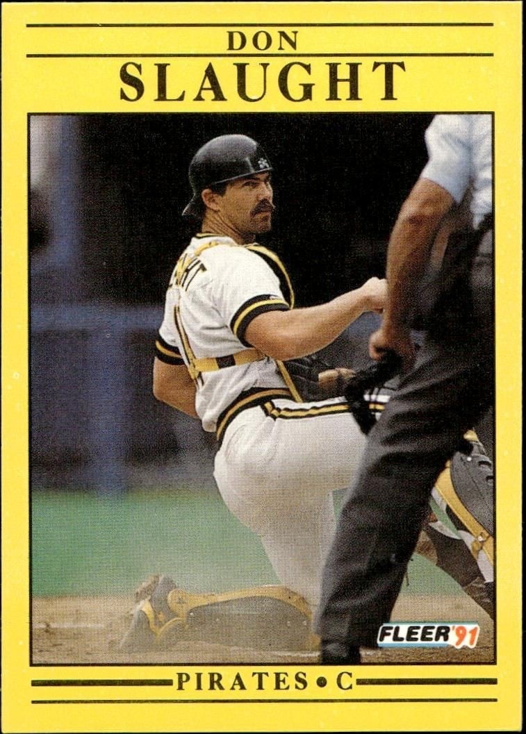 Don Slaught 1991 Fleer #49 Baseball Trading Card - Front 1991 Fleer Don Slaught #49 baseball trading card front