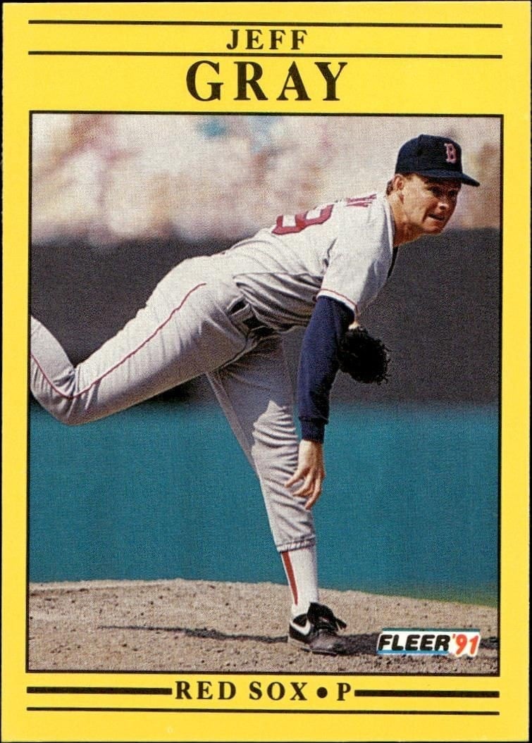 Jeff Gray 1991 Fleer #95 Baseball Trading Card - Front 1991 Fleer Jeff Gray #95 baseball trading card front
